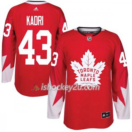 Mænd NHL Toronto Maple Leafs Trøje Nazem Kadri 43 Adidas 2017-2018 Rød Authentic